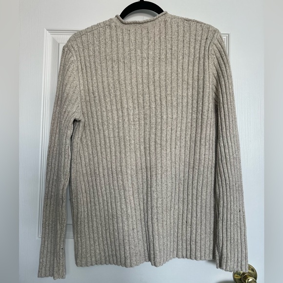 Lauren Ralph Lauren Oatmeal Silk Blend Ribbed Sweater - Picture 4 of 4